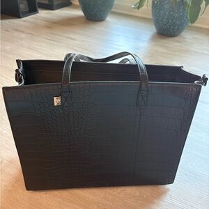BEIS Work Tote in Black Croc
